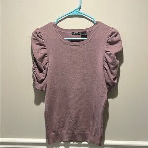 Gray Ruched Sleeve Top